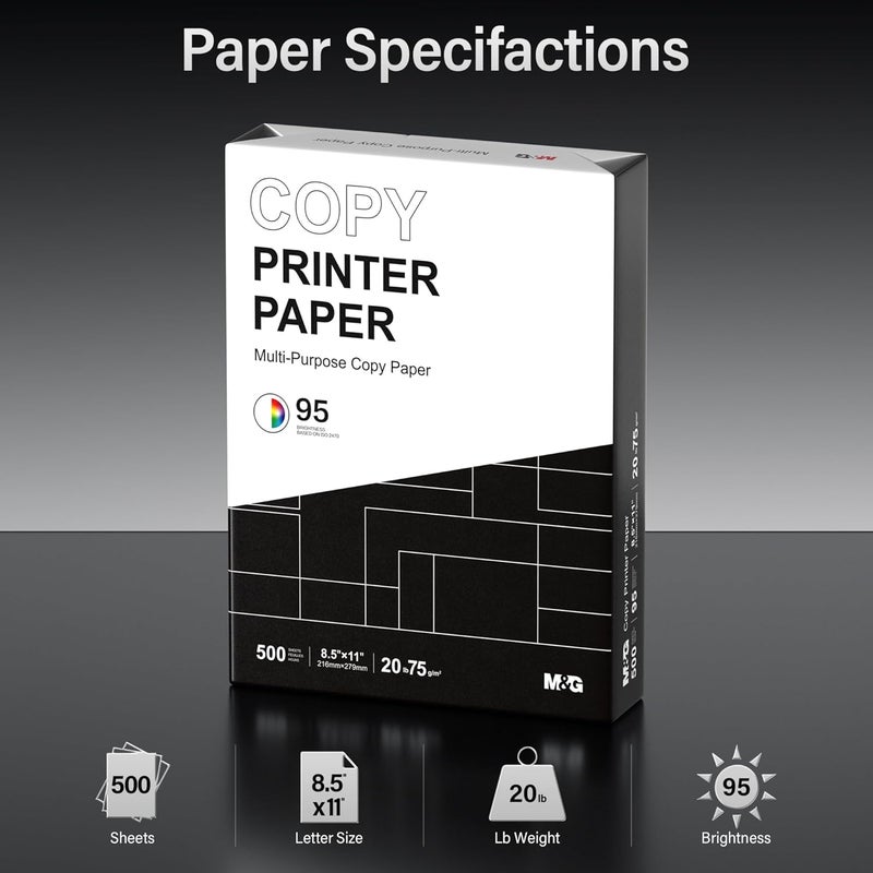 MG Multipurpose Copy Printer Paper, 8.5 x 11, 20lb, 1 Ream (500 Sheets), 95 Bright, White - Image 5